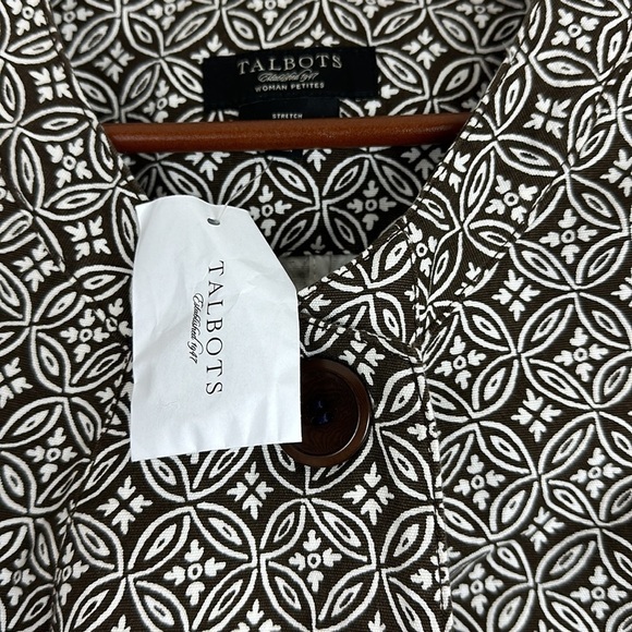 Talbots Woman's Size 14W Petites Stretch Blazer 3/4 Sleeve Single Button - Picture 4 of 6